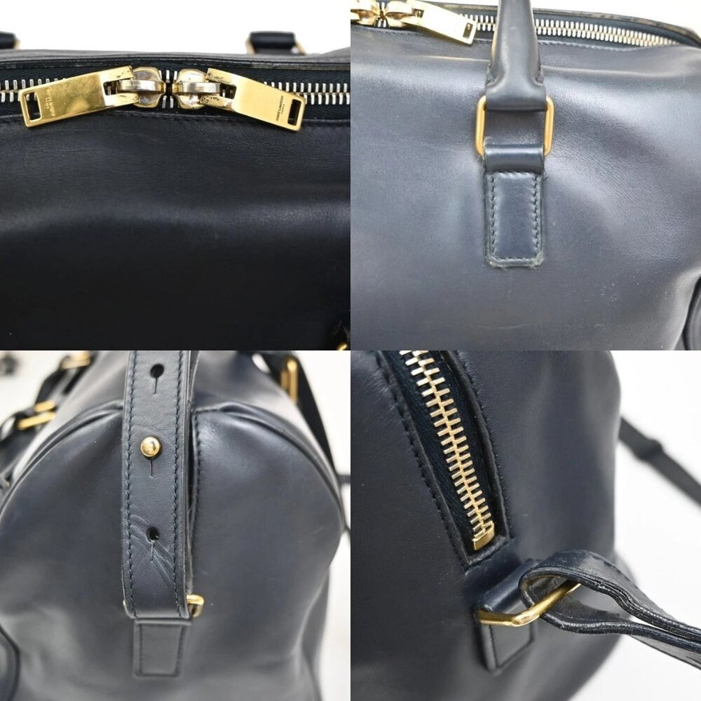 SAINT LAURENT Class Duffle 2way Shoulder Handbag Leather Blue GHW Italy 37ZA042 - Picture 14 of 16